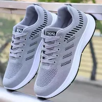 Men's Summer Breathable Mesh Running Shoes Sporty Casual Slip-On Treadmill Footwear Polyester Upper Comfortable Sneakers
