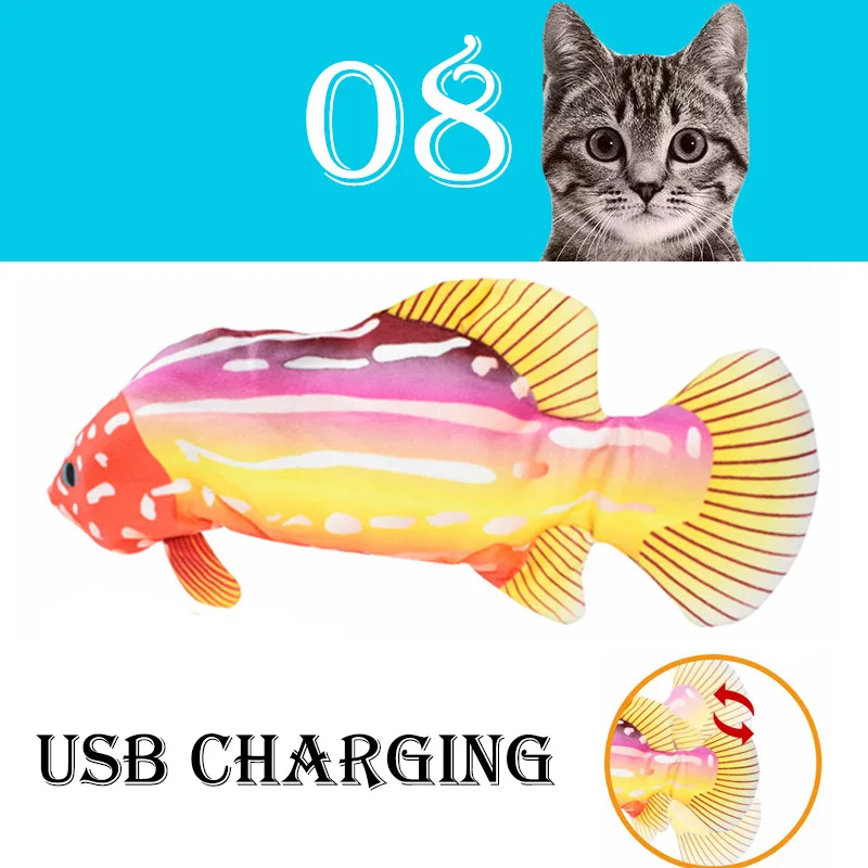 Toys For Cats Interactive Electronic Fish Shape Cat Toy Electric USB Charging Simulation Fish Toys Playing Supplies Pet supplies 