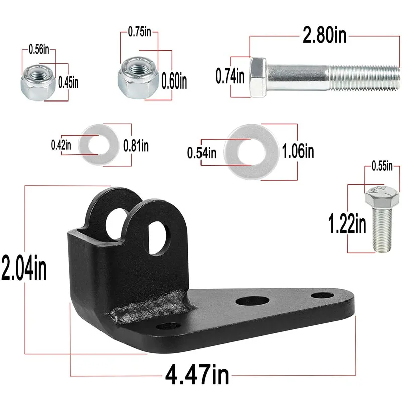 8007 Steering Stabilizer Relocation Bracket Replacement Parts Fit for 2007- Wrangler JK JKU 14 PCS