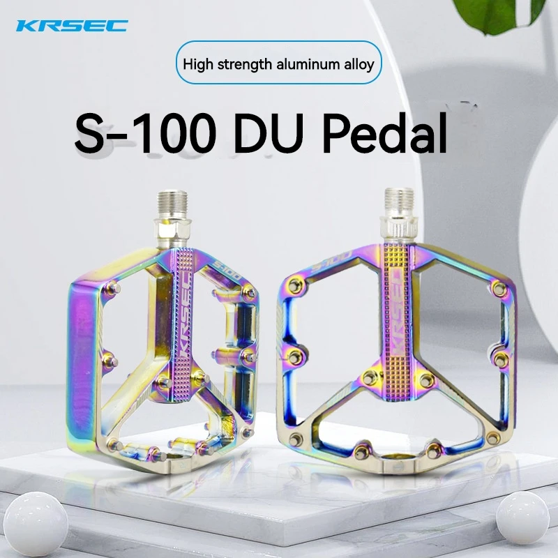 Bicycle Pedals Color Ultralight Aluminum Alloy Colorful Sealeds Bearing Foot Pedal MTB Road Bike Parts Cycling DU Road