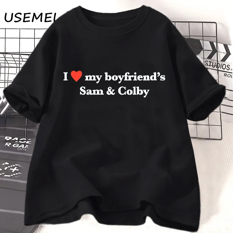 

I Love Sam and Colby T-shirt Women Casual Cotton Heart Tshirt 90s Clothes Vintage Harajuku Fashion Streetwear Female Clothing