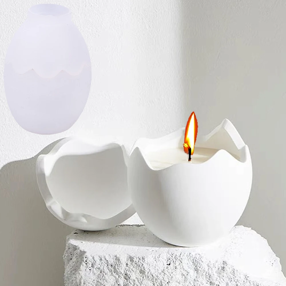 Egg Shape Candle Jar Mold DIY Crystal Epoxy Resin Storage Box Mould Concrete Cement Plaster Craft Making Molds Home Decoration silicone mold