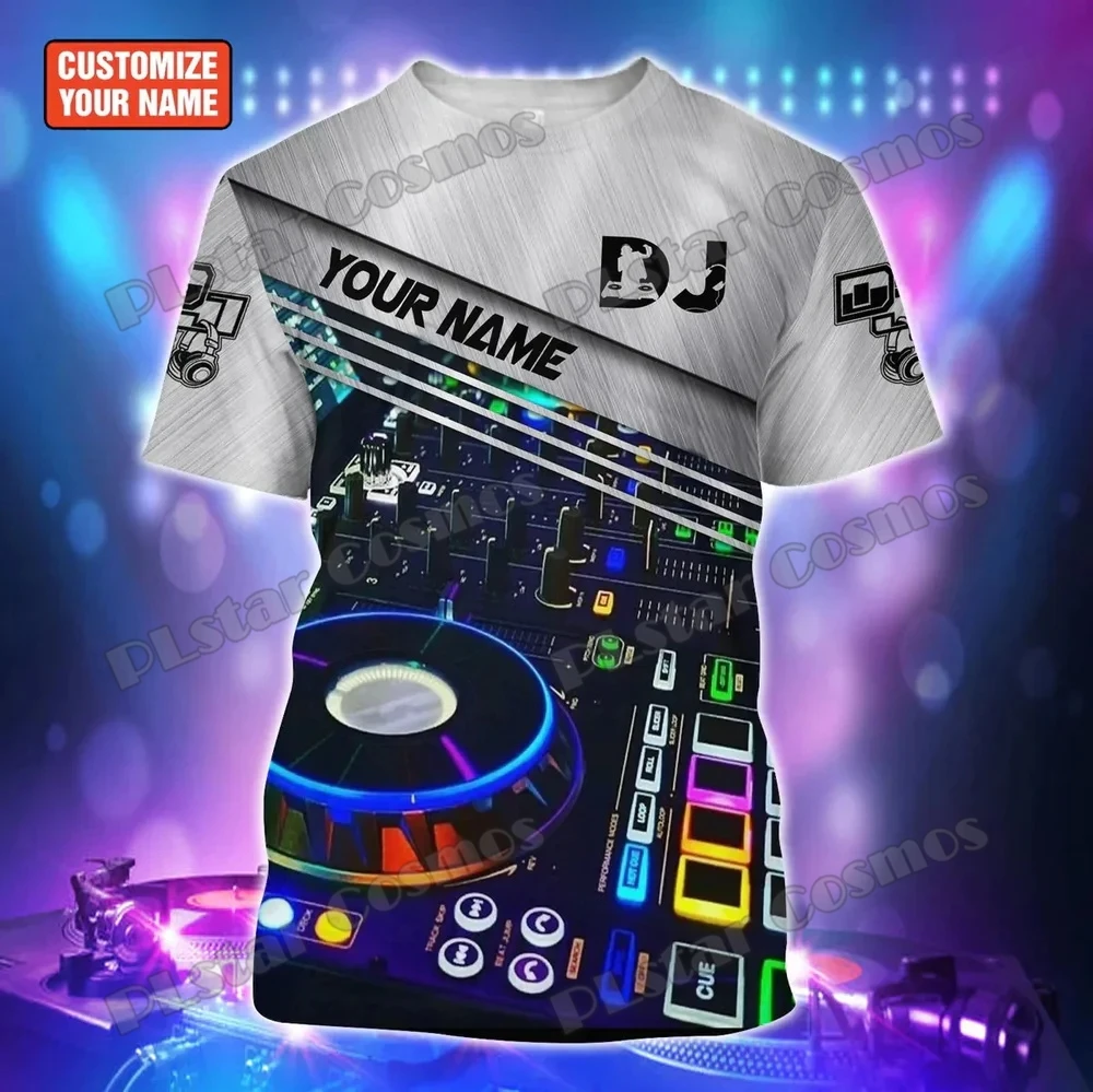 Personalisierter Name DJ Skull Disc Jockey 3D-gedrucktes Mode-Herren-T-Shirt Sommer Unisex Casual T-Shirt Geschenk für DJ-Liebhaber TTD31 – Detail 13
