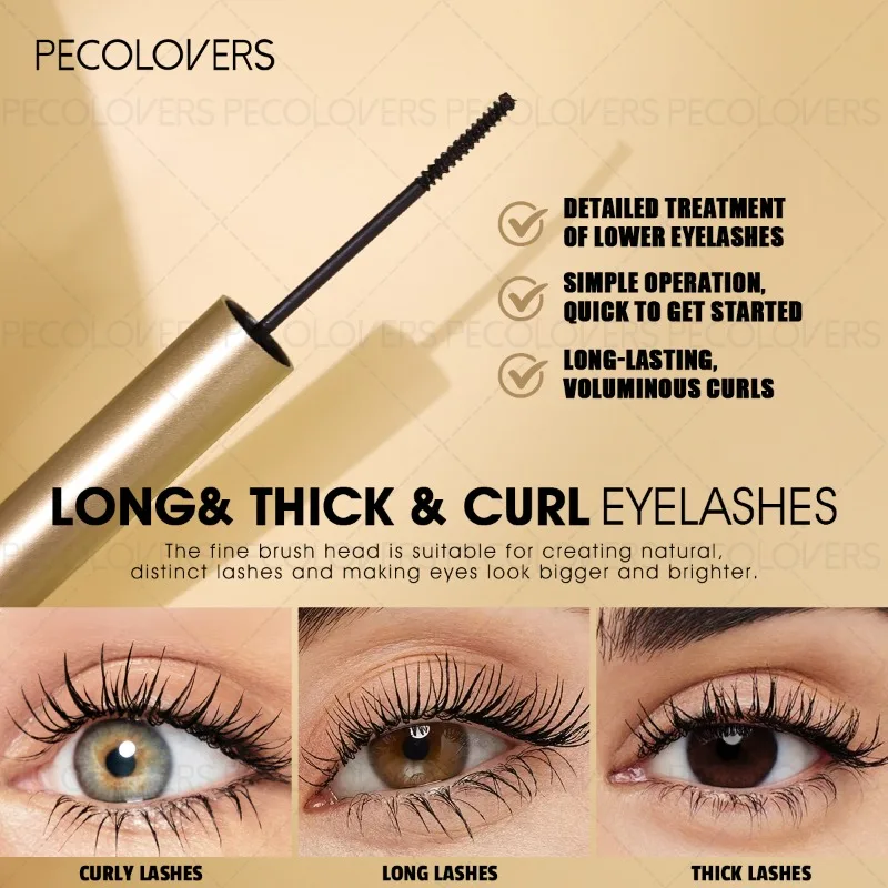 2er-Set Schwarze 3D-Mascara – wasserfest, langanhaltend, klumpt nicht, für dichte Wimpern_voghion.com