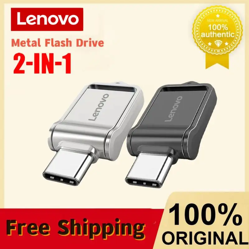Lenovo 2Tb Usb Flash Drive Usb 3.0 Metallo Ad Alta Velocità Flash Drive 1Tb Type-C Pendrive Impermeabile Portatile Otg 2-In-1 Pen Drive