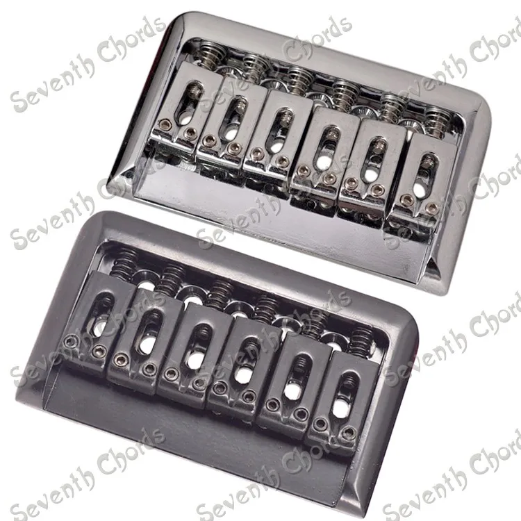 

A Set Hardtail 6 string Saddle Bridge for Electric Guitar Replacement Parts - Chrome & Black for Choose / Length=76.5mm