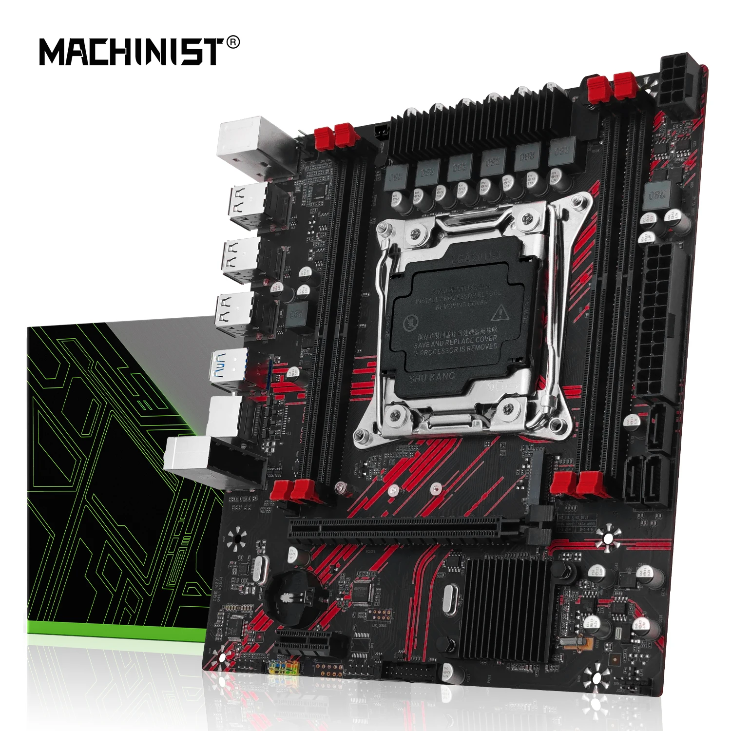Placa-mãe Lga20113 Slot Suporte Xeon e5 2666 v3 2673 2696 v3 Processador Cpu Memória Ddr3 Usb 3.0 Nvme Sata M.2 Machinist-x99 Pr8