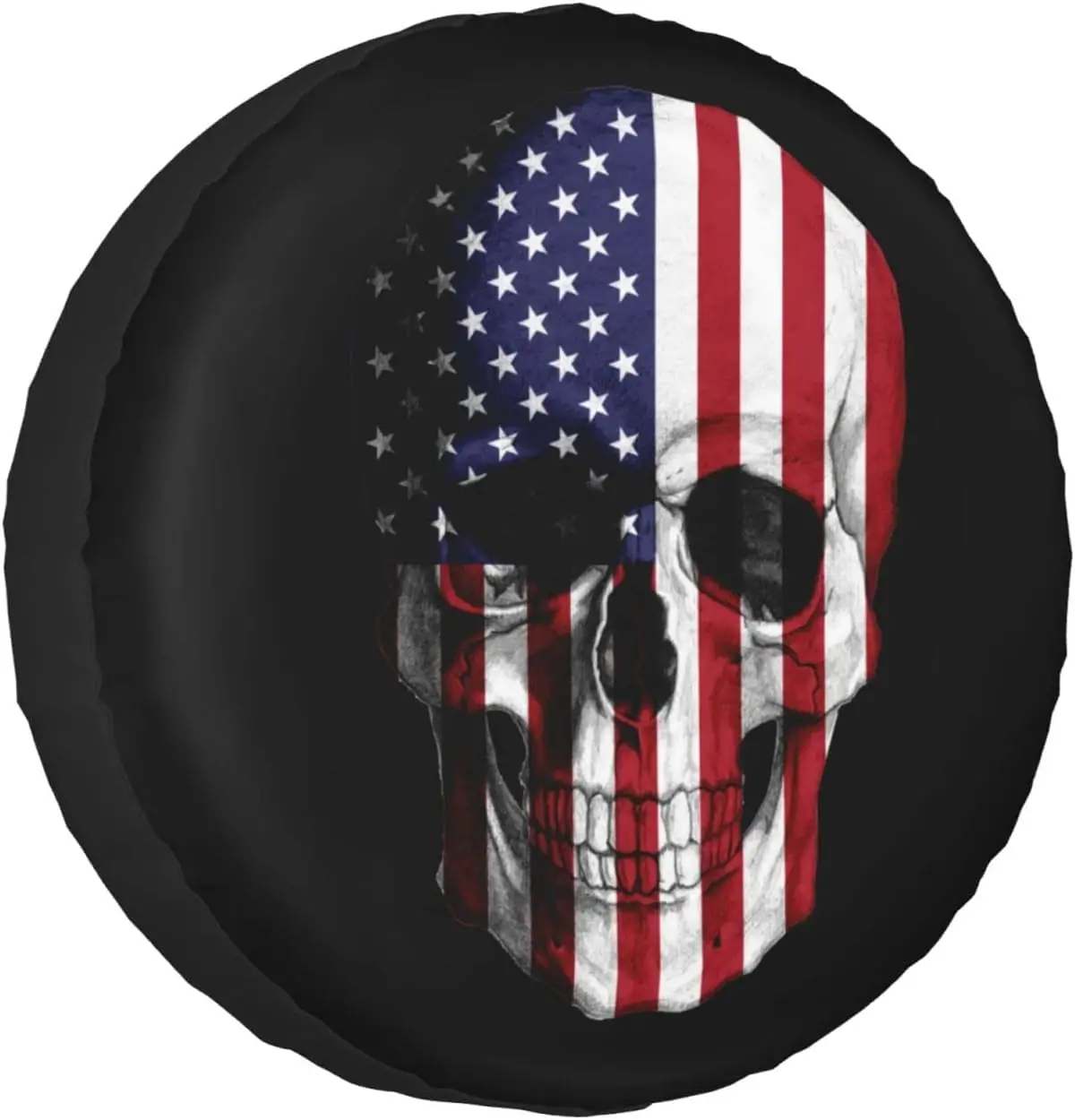 

American Flag Skull Rv Spare Tire Cover Wheel Covers for Trailer Tires Weatherproof Universal for SUV Truck Camper Travel