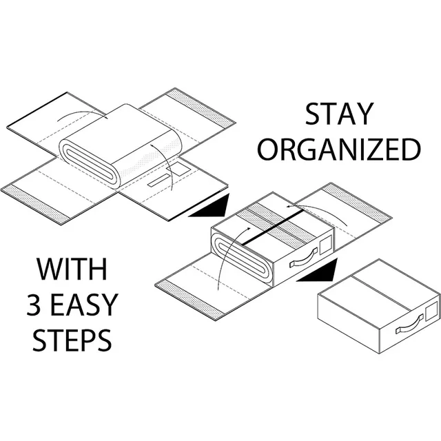 Organizer Per Lenzuola Yeahshion - Set Di 4 Borse Pieghevoli Per Biancheria | Grigio Per Letti King/Queen - Foto 10