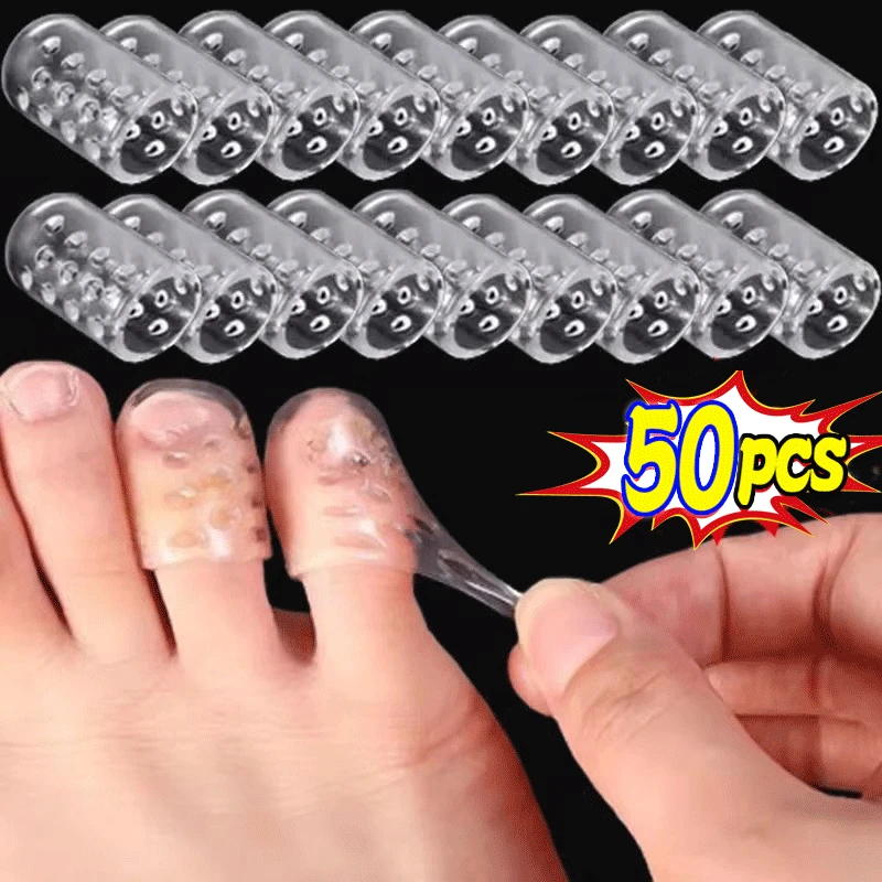 50/20/10/2pc Elasticity Silicone Toe Caps Women Men Gel Little Toe Tube Protector Anti-Friction Breathable Foot Care Toes Covers Silicone Toe Protector