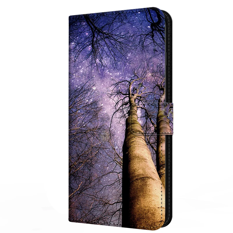 Leather Flip Wallet Case with Magnetic Closure and Stand - Elegant Design with Card Slots