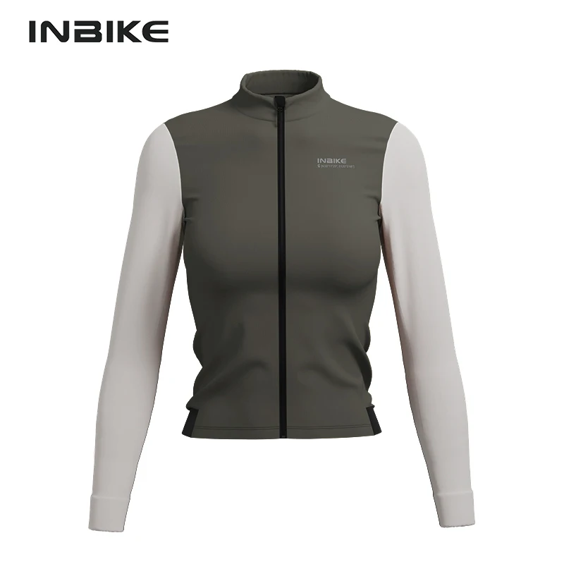 thumbnail image 1 of INBIKE - Maillot de ciclismo de invierno para mujer, de manga larga, polar, cálido, para exteriores, ropa deportiva para ciclismo de montaña, con cremallera completa, 1 of 5