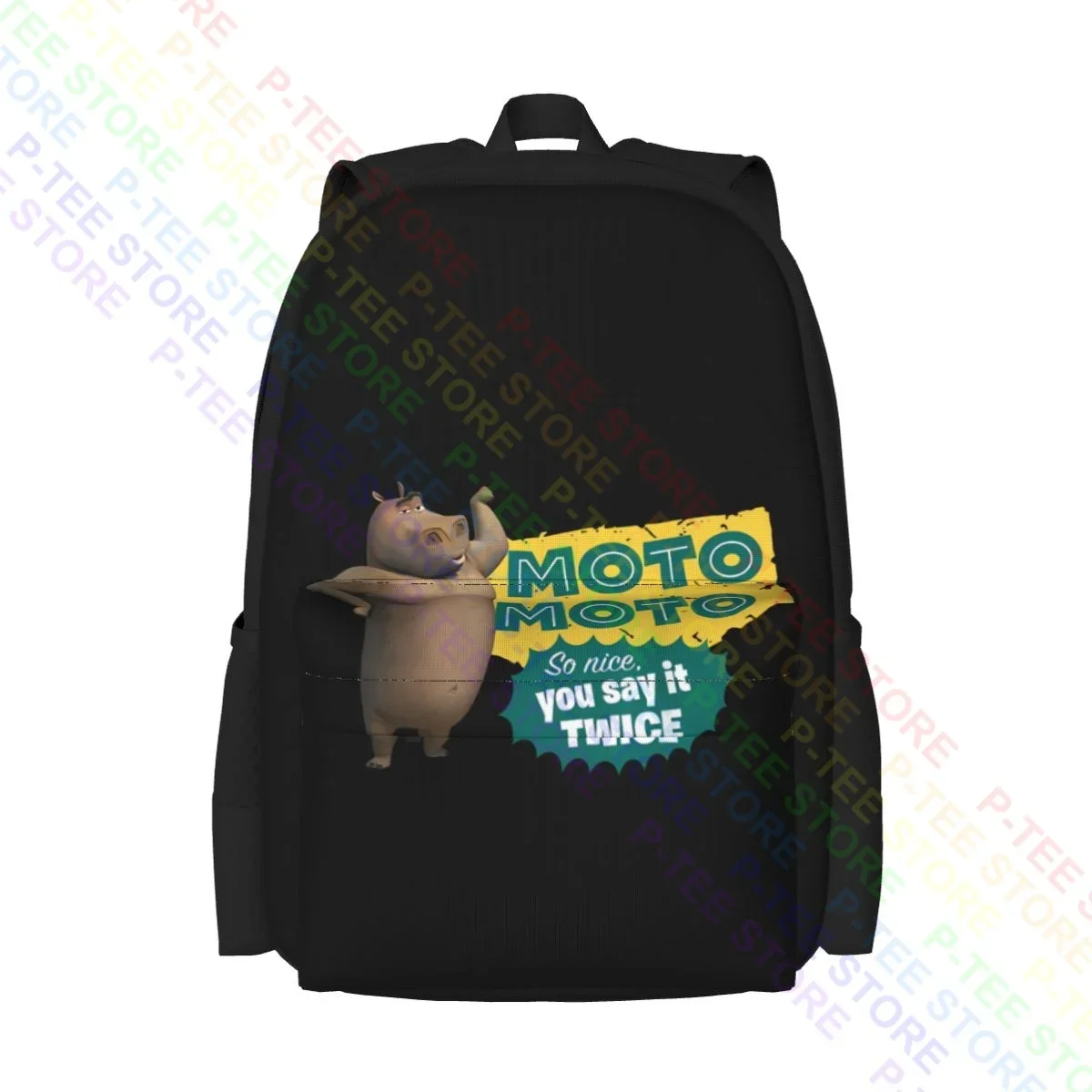 Madagascar Moto Moto Say It Twice Text Poster Zaino Di Grande Capacità Bookbag Pieghevole Storage Bag Outdoor Running