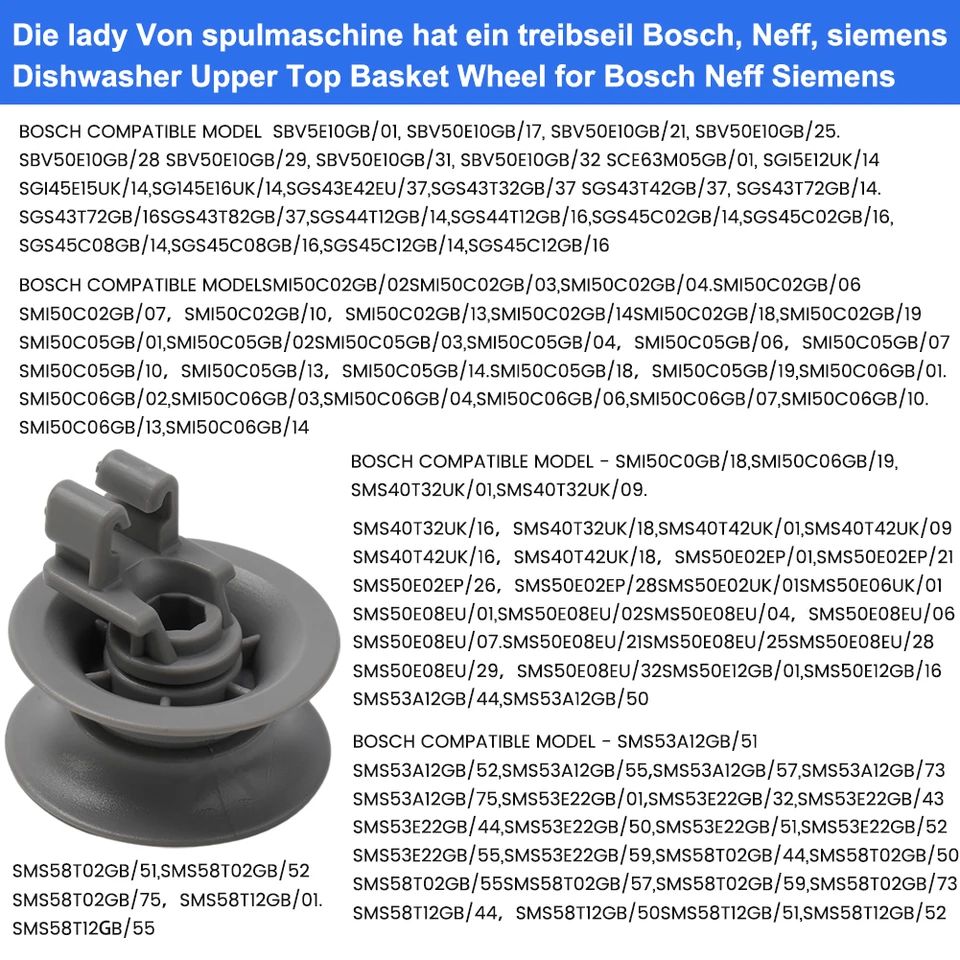 Set Of 8 Dishwasher Wheels Universal Basket Wheels Parts Dishwasher Basket Wheels Dishwasher Lower Basket Wheels Universal For Many Common Bosch & Siemens Dishwashers - View #8