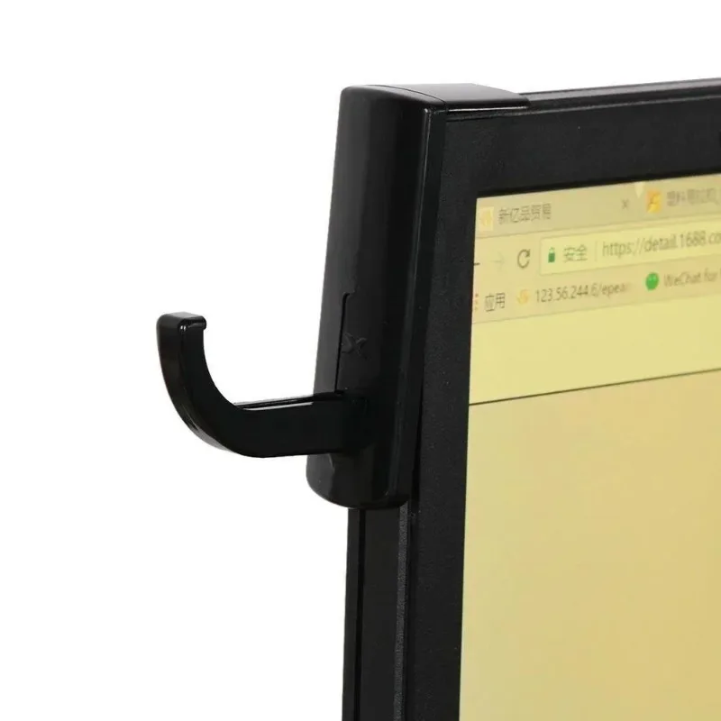 Universal Headphone Hanger and Monitor Stand with Stick-On Hook
