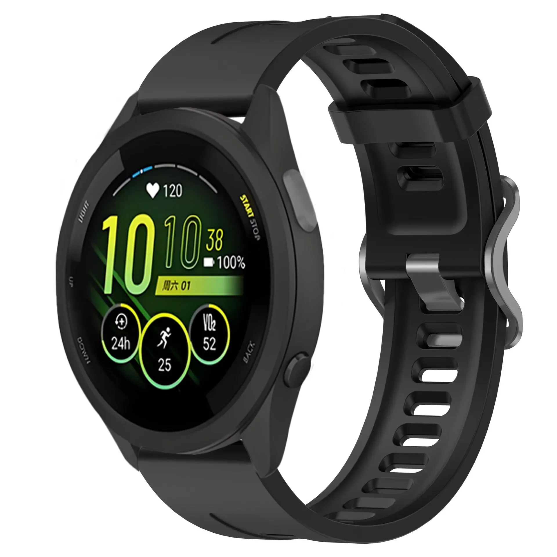 Breathable Silicone Sports Wristband - 22mm Strap in Various Colors