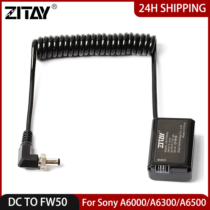 

ZITAY DC TO NP-FW50 Dummy Battery for Sony A6000 A6300 A6500 A7S A7S2 A7M A7M2 A72 A7 A7II A7RII A7SII Camera Led Power Adapter