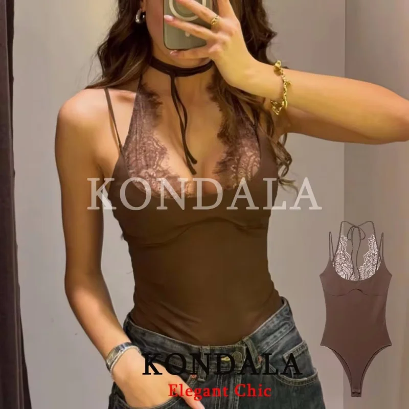 2026 Summer New Patchwork Lace Jumpsuit Fashionable and Slim Elegant 3