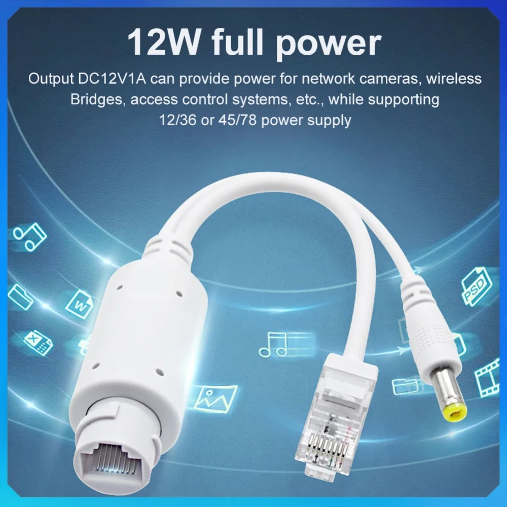48V  12V POE 스플리터 방수 공급 모듈 인젝터 익스텐더 IEEE802.3a..
