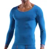 Mens Basic Underwear Long Johns Men Comfortable Cotton Slim Long Sleeve Top Large V-Neck Bottoming Shirt Solid Color Men T-Shirt 1