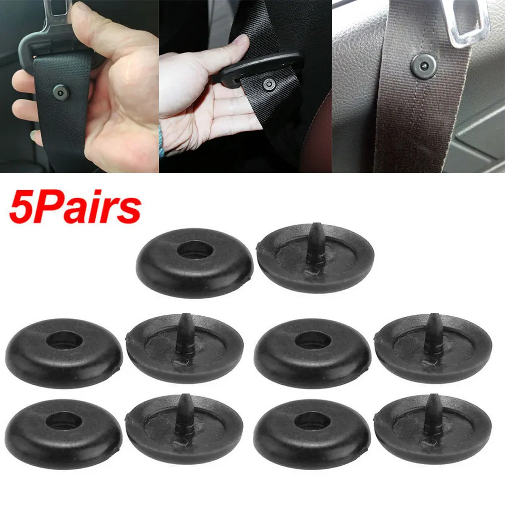 Seat Belt Clip 5Pair Car Seat Belt Clips Universal Retainer Adjuster Buckle Stopper Holder Rivet Stud Clips Car Styling Interior Accessories