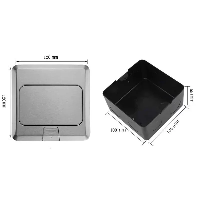 Stainless Steel Hidden Pop-Up Floor Outlet with Universal Power Options