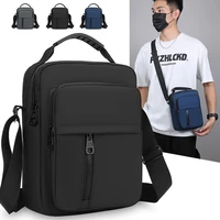 Men's Stylish Casual Oxford Crossbody Bag Small Sling Messenger with Multiple Zipper Pockets Functional Mini Purse
