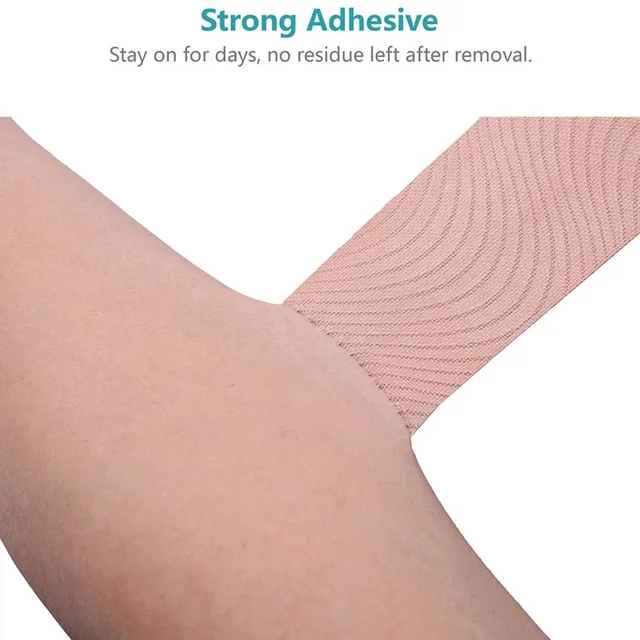 Muscle support tape with skin-friendly adhesive