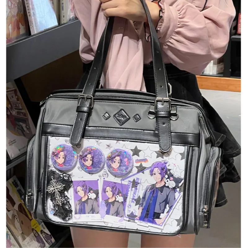 JIAERDI Japanese Beige Ita Bag Handbag Women Harajuku Aesthetic Transparent Itabag Ladies Large Capacity Shoulder Bags 2024 New
