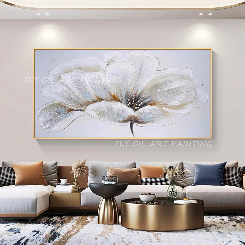 

Картина маслом на холсте с изображением цветов и растений