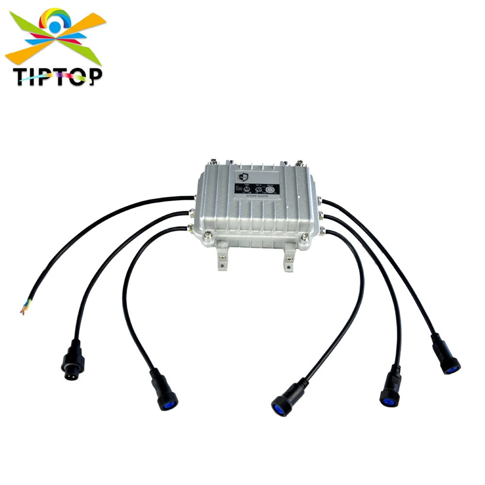 

TIPTOP RDM Outdoor Waterproof DMX Distributor DMX512 Splitter Light Signal Amplifier Splitter 4 Way Output Distributor