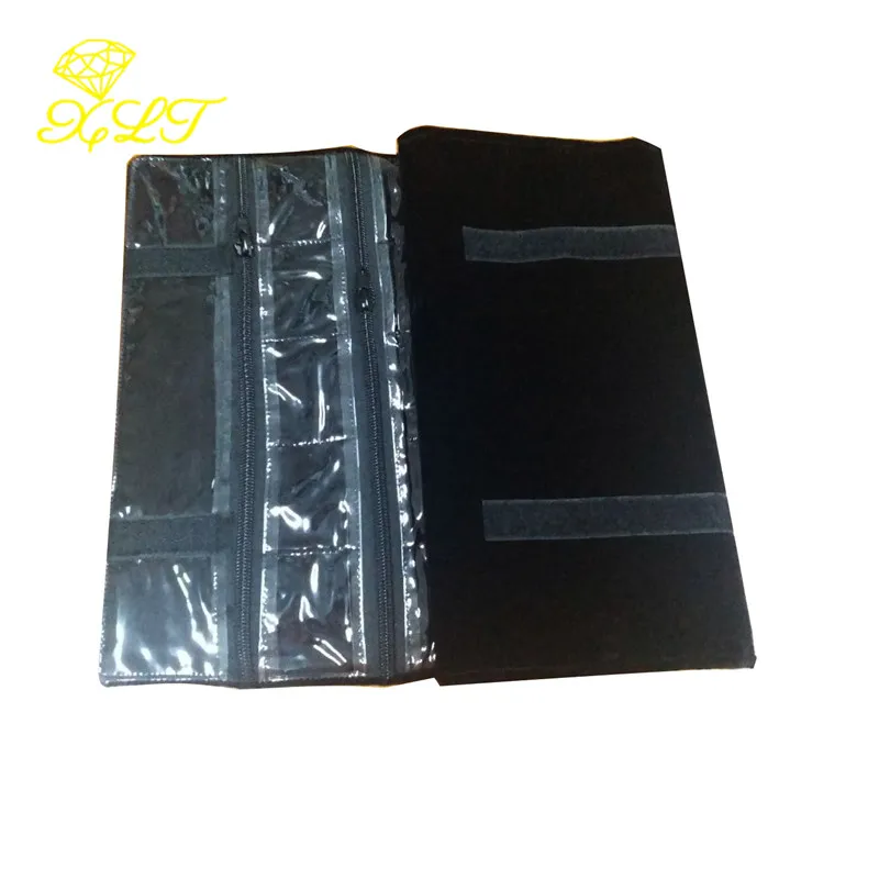 31 Grids Portable Velvet Jewelry Roll Storage Bag Ring Pendant Folding Travel Organizer Earrings Case Zipper Bag For Jewelry