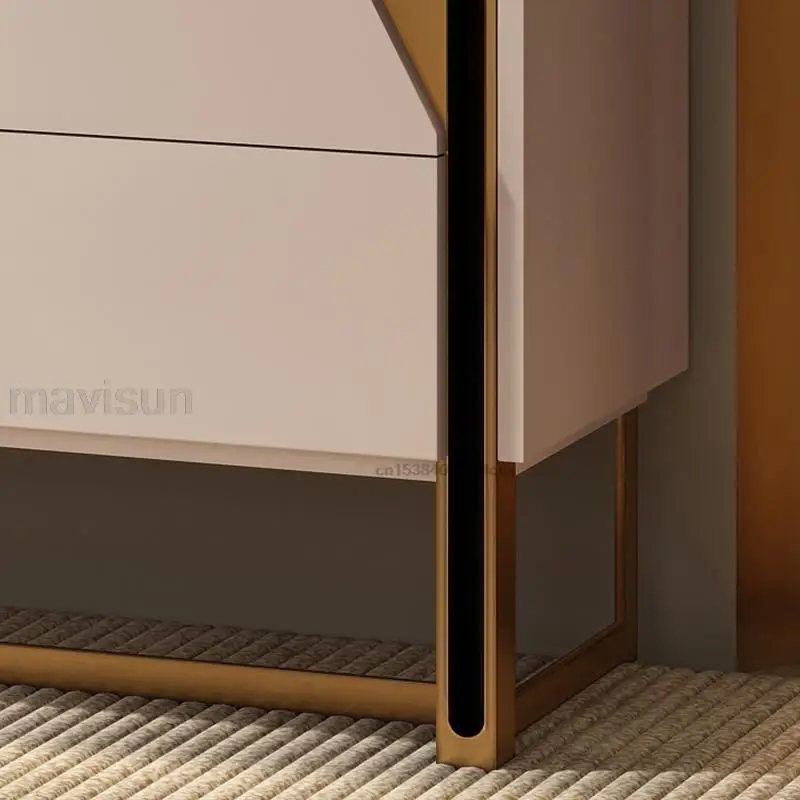 Modern American Sideboard Villa Living Room Solid Wood Chest Of Drawer Storage Side Cabinet High Quality White Wood Furniture