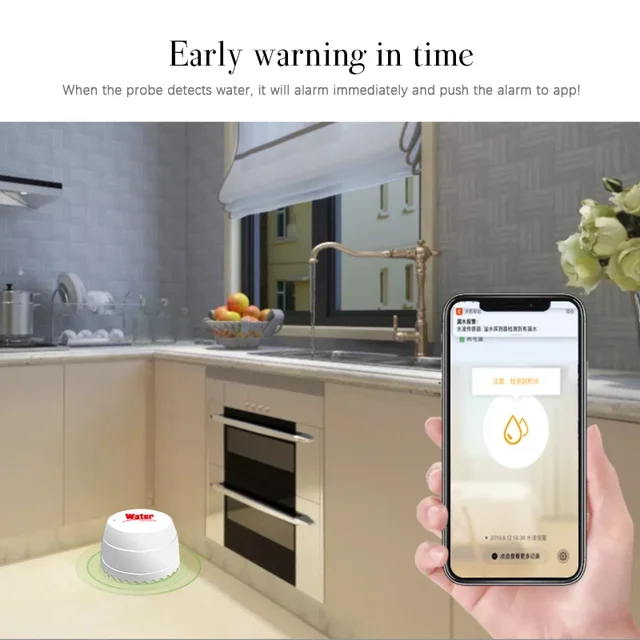 TUYA WiFi Water Detector Leak Flood Alarm Sensor Security Protection Smart Home Works With Smart Life APP Remote Monitoring 1