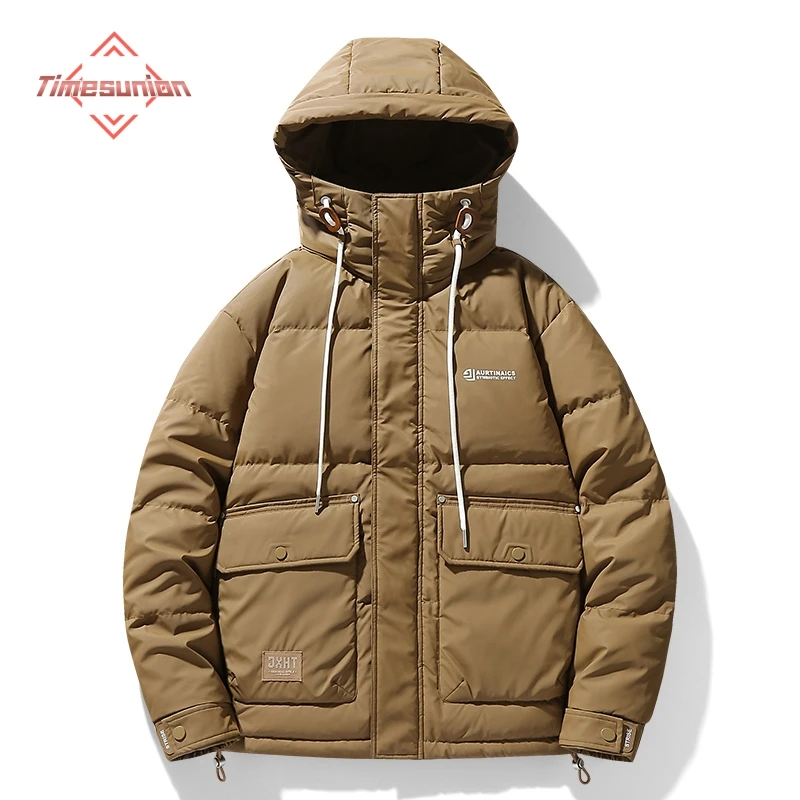 

Fashion City Hooded Down Jacket Thick Warm Winter Jackets for Men Fashion Casual Drawstring Cold-proof Baseball Uniform