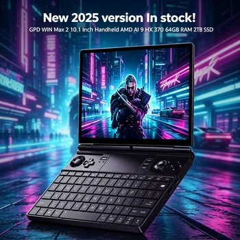 NUEVO GPD WIN Max 2, Mini Laptop Empresarial Portátil de 10.1 Pulgadas con Procesador AMD AI 9 HX 370, 64 GB de RAM, 2 TB de SSD 1