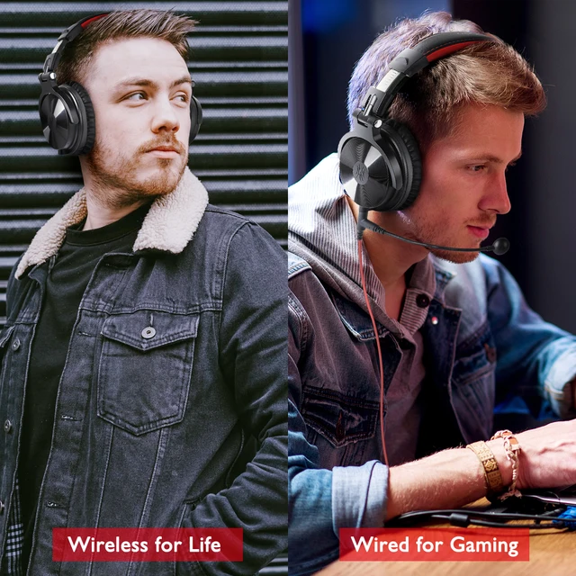 OneOdio 110H Wireless Bluetooth 5.2 + Wired Gaming Headphones, 2-in-1 with Mic 4