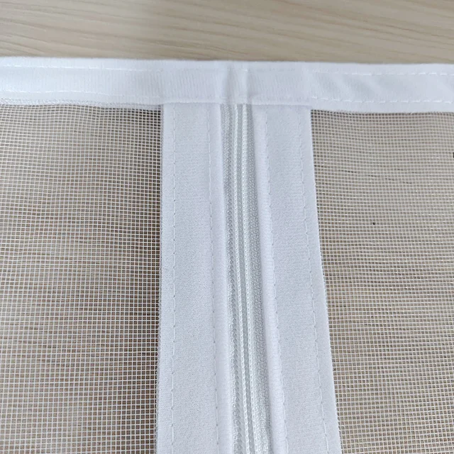 Fenêtre d'écran blanche à fermeture éclair, fenêtre d'écran non perforée, anti-moustiques et anti-poussière, maille fine, maille invisible, autocollant pour la maison 4