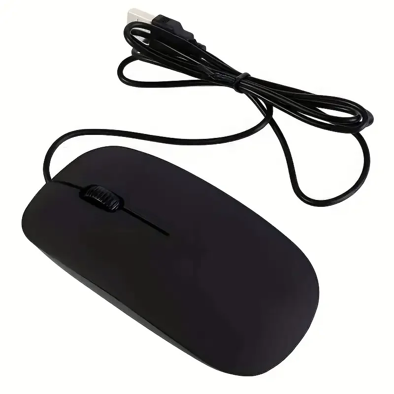 60,000 Times Durable USB Wired Mouse - Super Endurable Quality, Optical Tracking, Ergonomic Design for Laptop, Office, Black