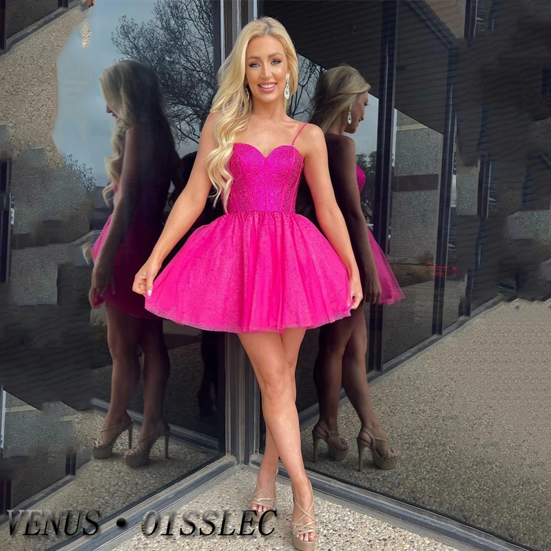

VENUS Barbie Style A Line Short Homecoming Dress Mini Sweetheart Cocktail Dress Cute Prom Dresses Custom Made Lace Party Gowns