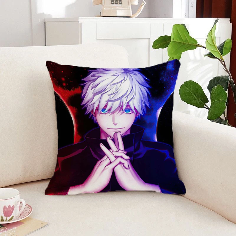 

Jujutsu Kaisen Pillow Cover Double Sided Printing Ornamental Pillows for Living Room Pillowcase Short Plush Cushion Covers 45*45