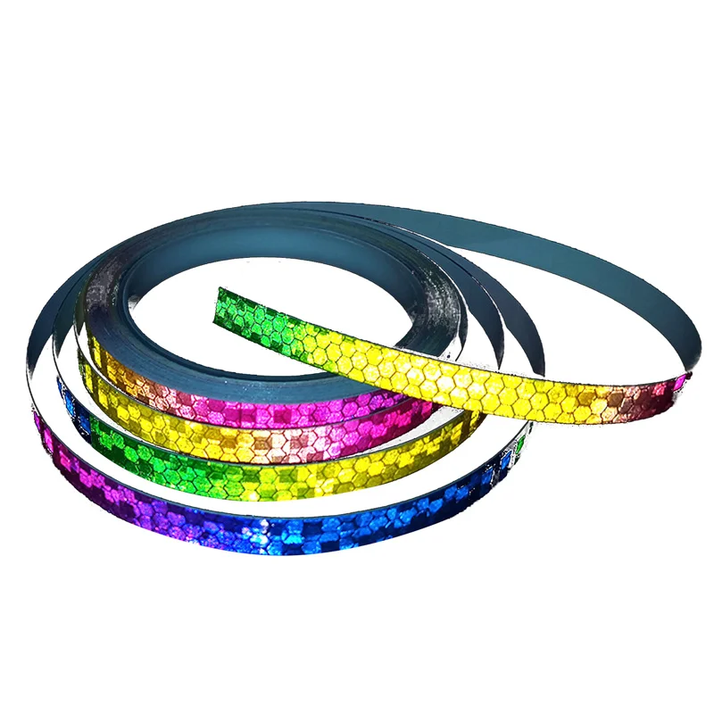 Nastro Riflettente Fluorescente 8m X 10mm Per Bici, Auto, Sicurezza - Adesivo Vinile