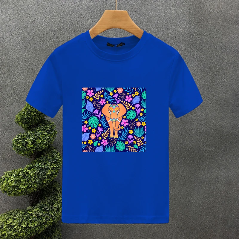 Herr t-shirt med elefant och blommönster streetwear_voghion.com