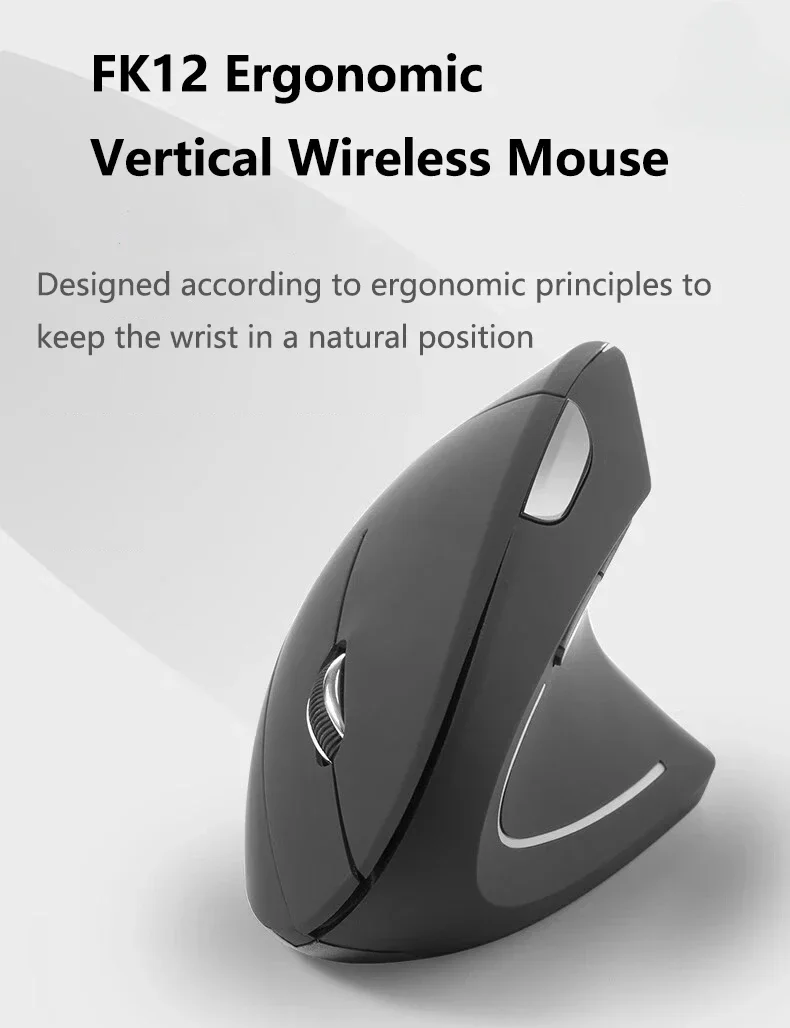 Mouse da gioco verticale ergonomico wireless ricaricabile ottico 2.4G per computer PC, laptop e desktop con connessione USB._voghion.com