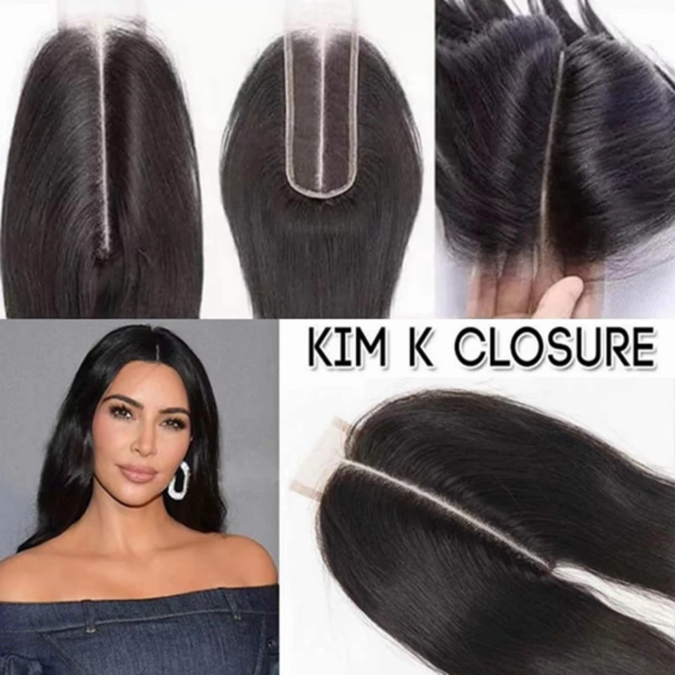 

Alipretty Brazilian Hair Kim K Closure Straight Human Hair 2x6 Lace Closure Only Middle Part Natural For Black Woman Pre Plucked