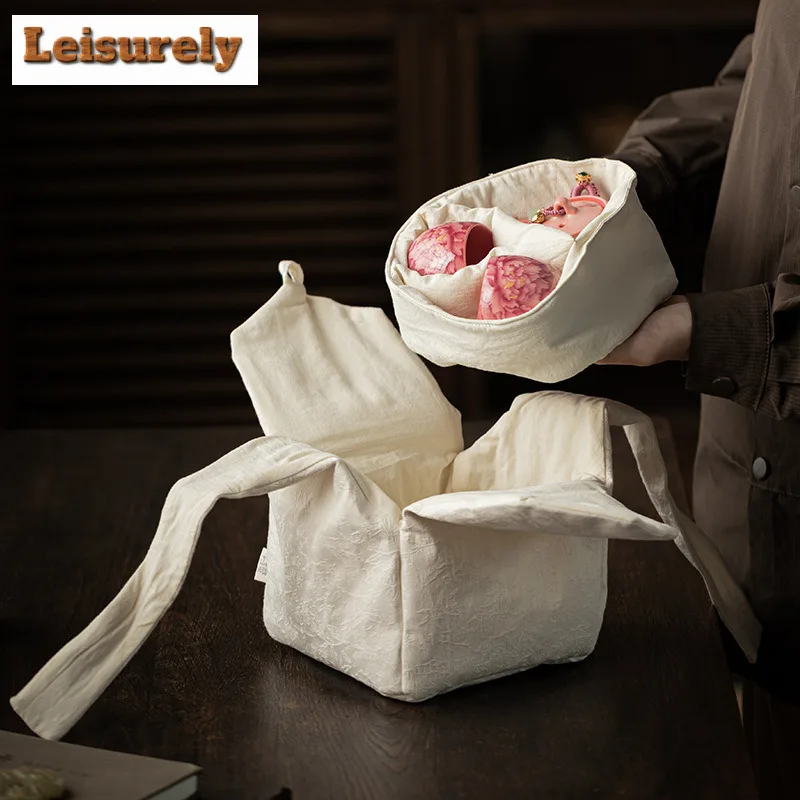 Handmade Dye Cloth Tea Cozies Creative Tea Set Bag Tea Cozy for Teapot Hand Bag Travel Tea Set Bag Tableware Accessories Gift