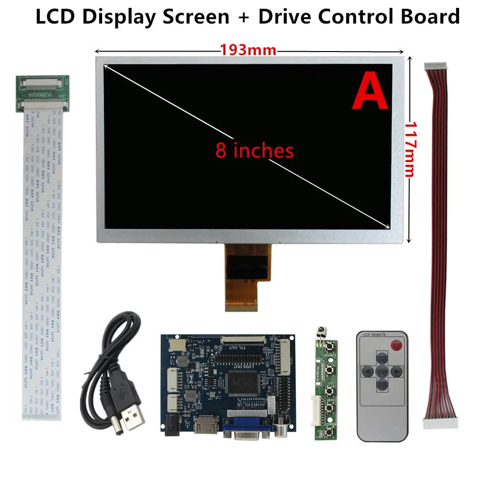 ���� DIY ����̹� ��Ʈ�� ����, ����� ���� �ٳ��� ���� PC �޴�� ����Ϳ�, LCD ���÷��� ȭ��, 8 ��ġ ZJ080NA-08A, 1024x600