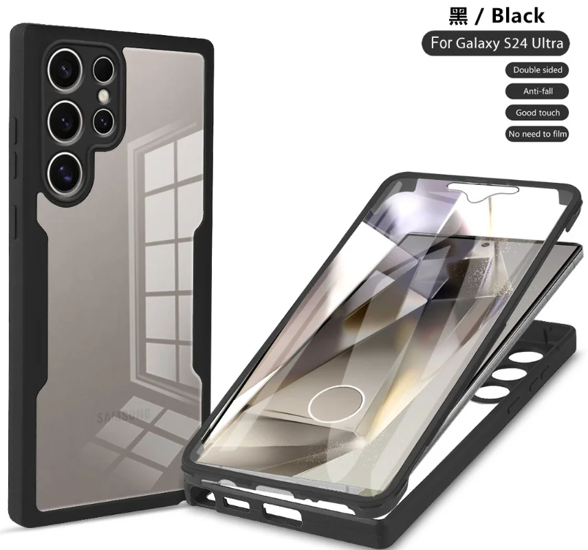 Magnetic 360° Clear Full-Body Shockproof Case with Silicone Bumper