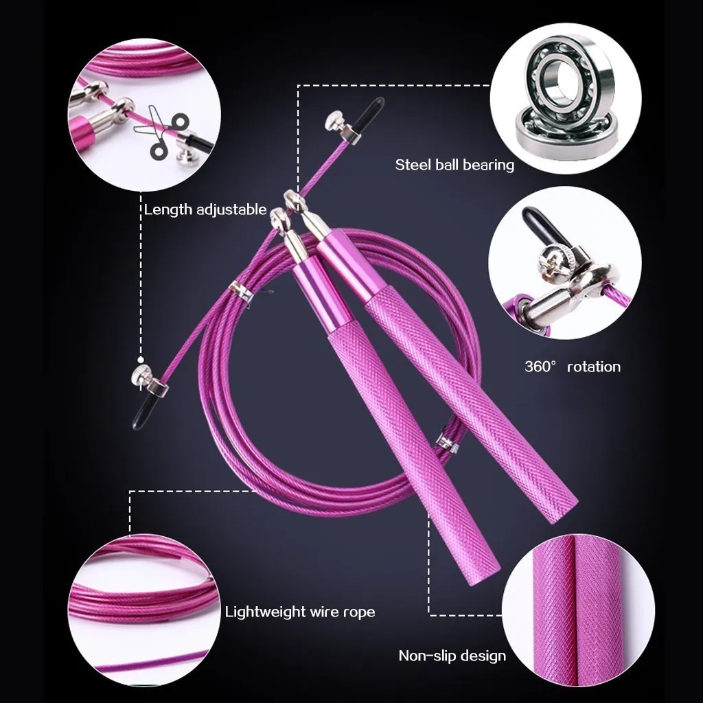 WOSWEIR Crossfit Jump Rope Professional Speed Bearing Skipping Fitness Workout Training Equipement MMA Boxing Home Exercise
