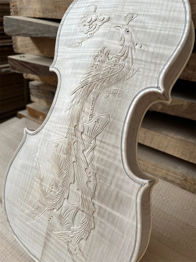 DIY VIOLIN White Violin Kit Violin without varnish fiddle Nice Carved 4/4 Cкрипка 4/4 كمان 바이올린 NO Case NO BOW